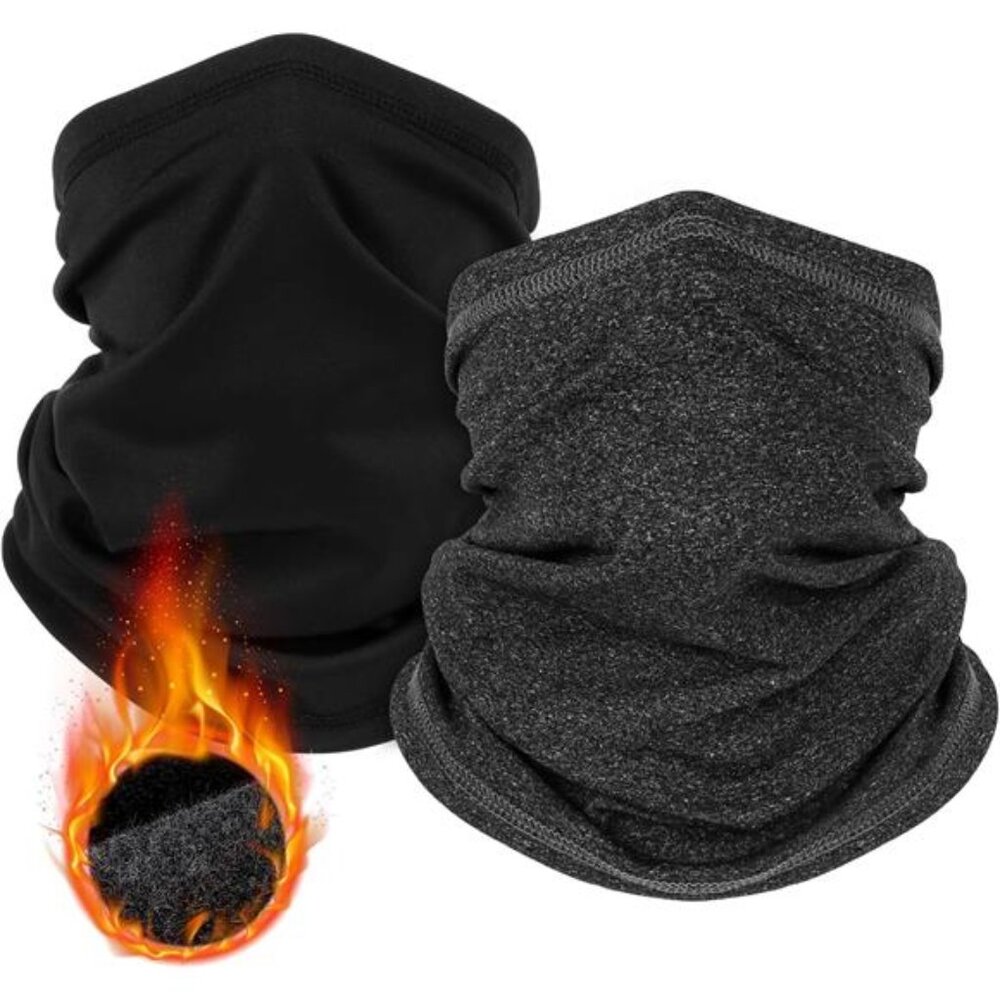 2 Pack Winter‎ Neck Gaiter Warmer for Men&Women,Windproof Face Cover Fleece Face